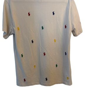 Polo by Ralph Lauren Kids Tee - White with Colorful Embroidery